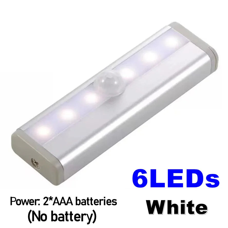 Motion Sensor LED Under-Cabinet Light Bar – Wireless, Battery Powered, 6 or 10 LED