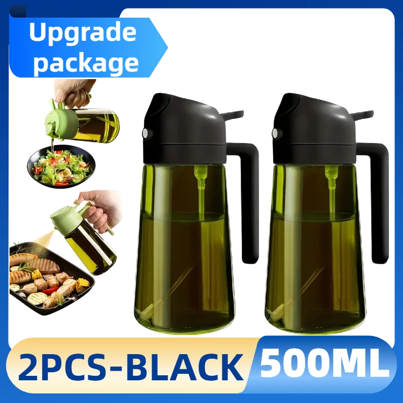 Oil Spray & Pour Bottle – Refillable Kitchen Oil Sprayer for Cooking, BBQ & Air Fryer