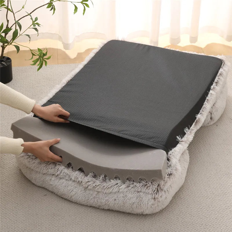 Plush Dog Bed with Removable Cover – 4 Sizes & 20 Colours