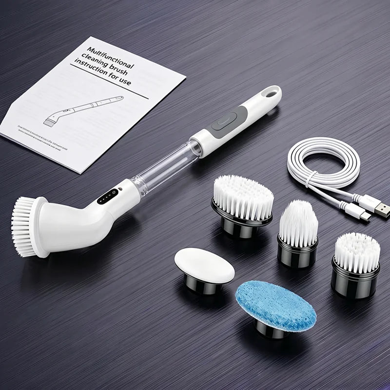 Electric Spin Scrubber – AI Chip & LED Smart Display, 7-in-1 Cordless Cleaning Brush