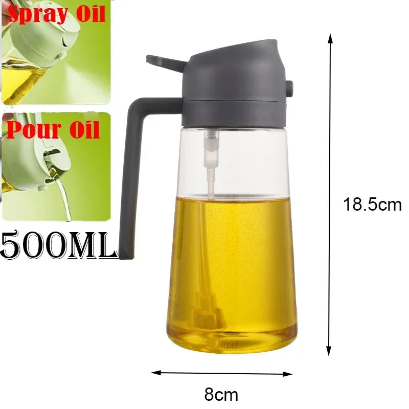 Oil Spray & Pour Bottle – Refillable Kitchen Oil Sprayer for Cooking, BBQ & Air Fryer