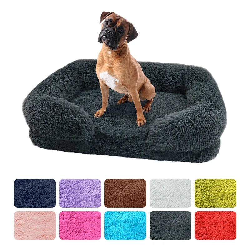 Plush Dog Bed with Removable Cover – 4 Sizes & 20 Colours