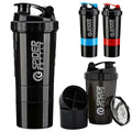 3-in-1 Protein Shaker Bottle – Leak-Proof Gym Shaker with Powder & Pill Container (600ml)