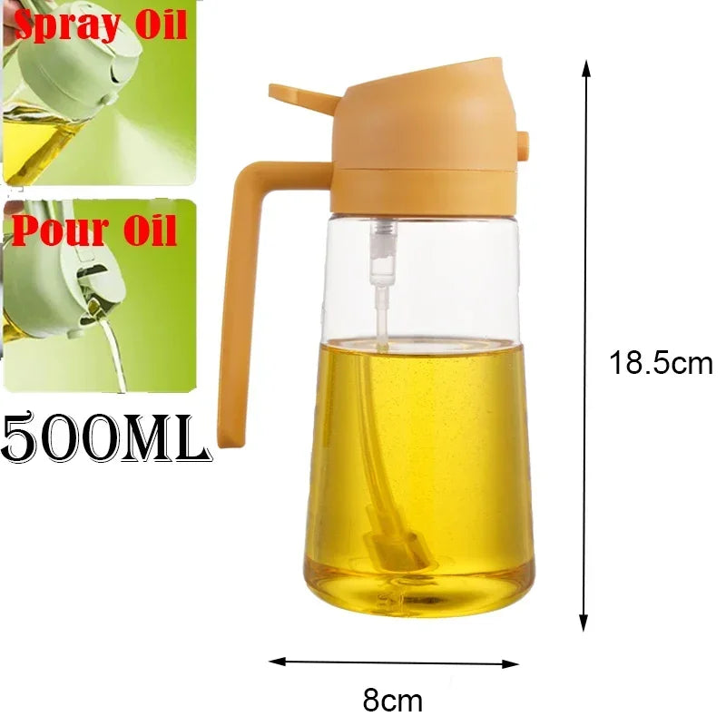 Oil Spray & Pour Bottle – Refillable Kitchen Oil Sprayer for Cooking, BBQ & Air Fryer