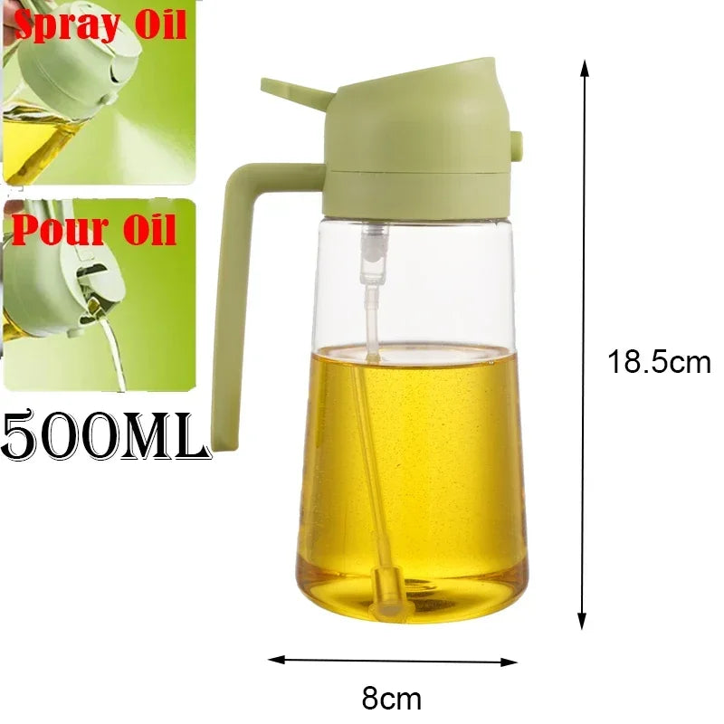 Oil Spray & Pour Bottle – Refillable Kitchen Oil Sprayer for Cooking, BBQ & Air Fryer