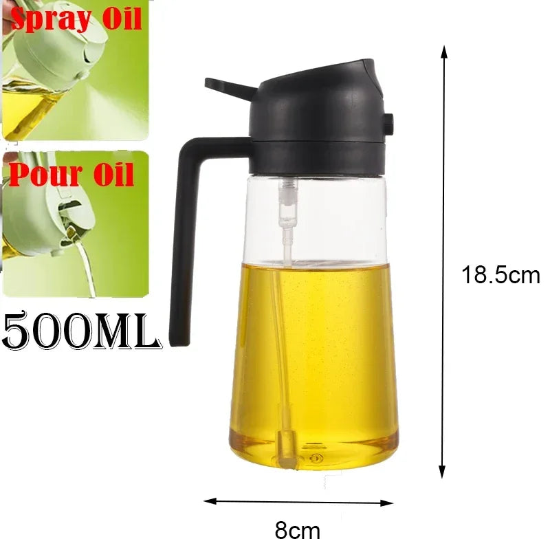 Oil Spray & Pour Bottle – Refillable Kitchen Oil Sprayer for Cooking, BBQ & Air Fryer