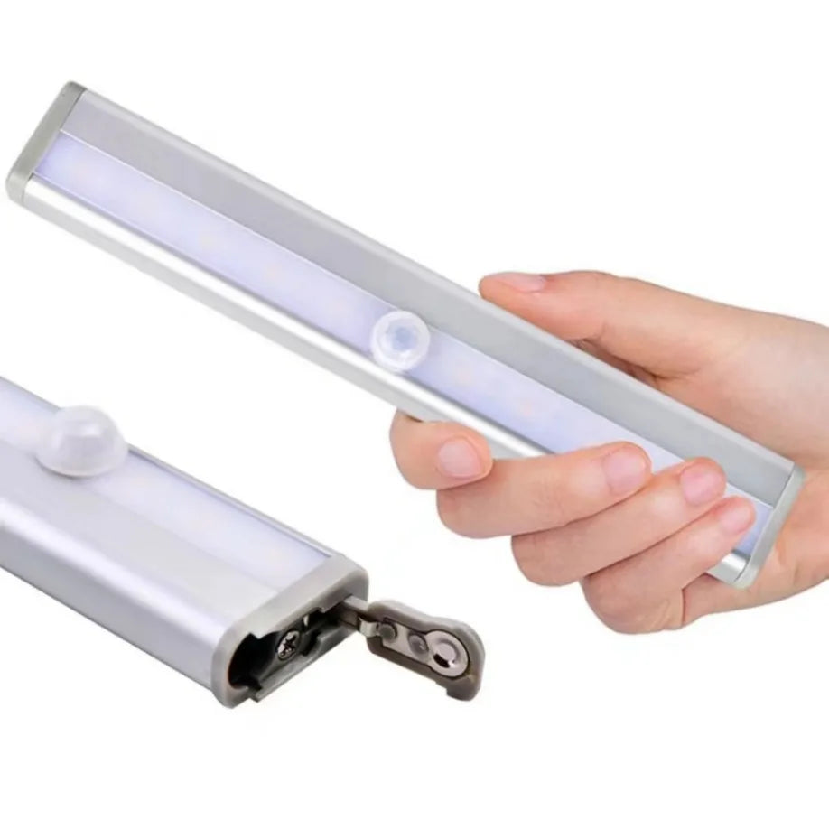 Motion Sensor LED Under-Cabinet Light Bar – Wireless, Battery Powered, 6 or 10 LED