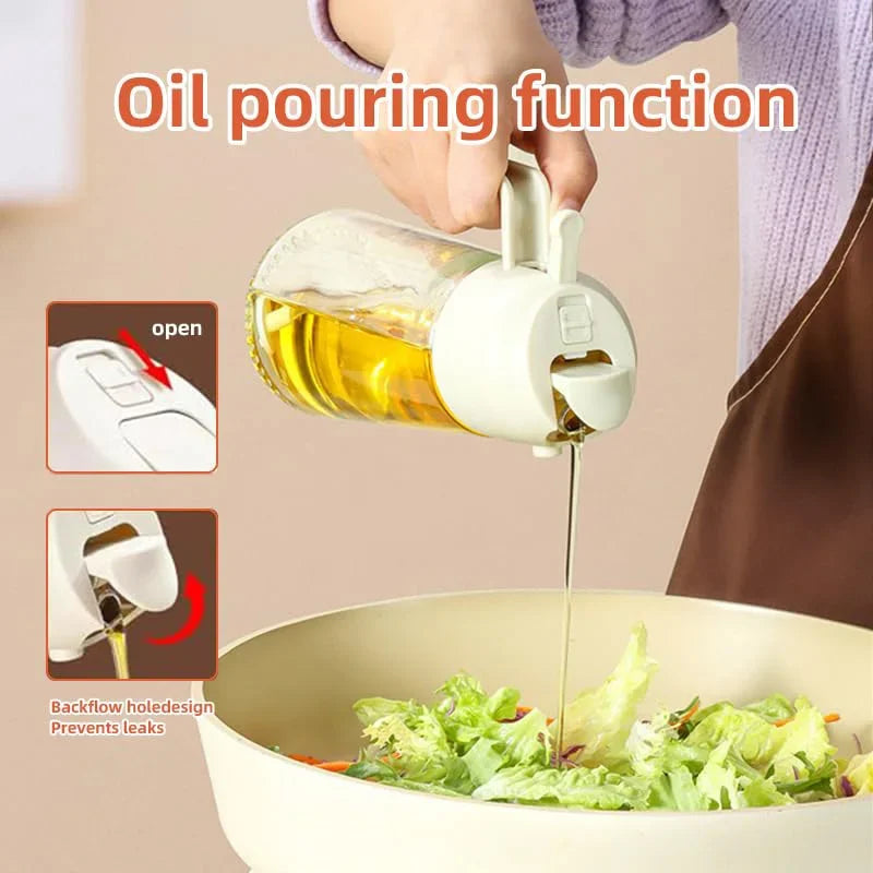 Oil Spray & Pour Bottle – Refillable Kitchen Oil Sprayer for Cooking, BBQ & Air Fryer