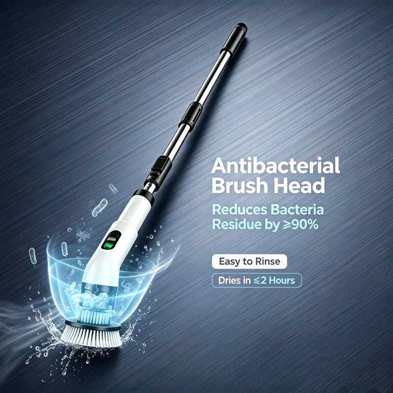 Electric Spin Scrubber – AI Chip & LED Smart Display, 7-in-1 Cordless Cleaning Brush