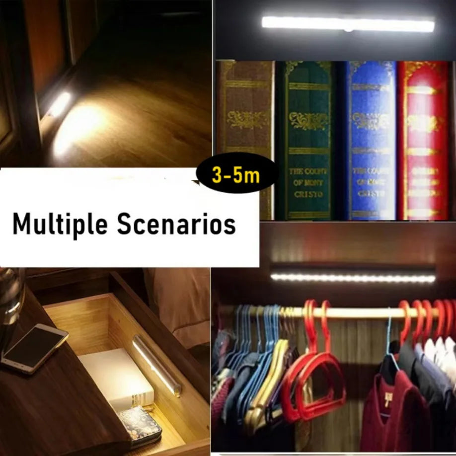 Motion Sensor LED Under-Cabinet Light Bar – Wireless, Battery Powered, 6 or 10 LED