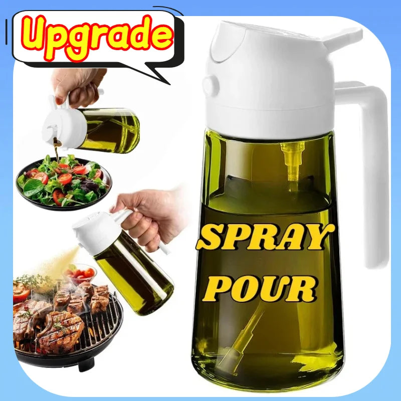 Oil Spray & Pour Bottle – Refillable Kitchen Oil Sprayer for Cooking, BBQ & Air Fryer