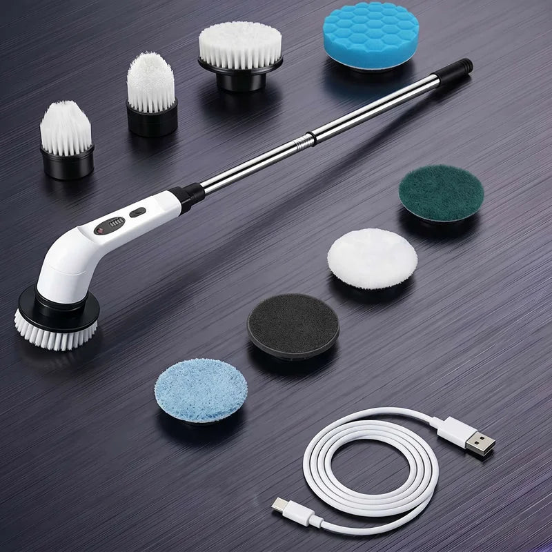 Electric Spin Scrubber – AI Chip & LED Smart Display, 7-in-1 Cordless Cleaning Brush