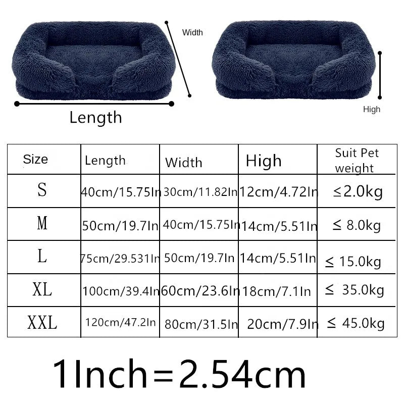 Plush Dog Bed with Removable Cover – 4 Sizes & 20 Colours