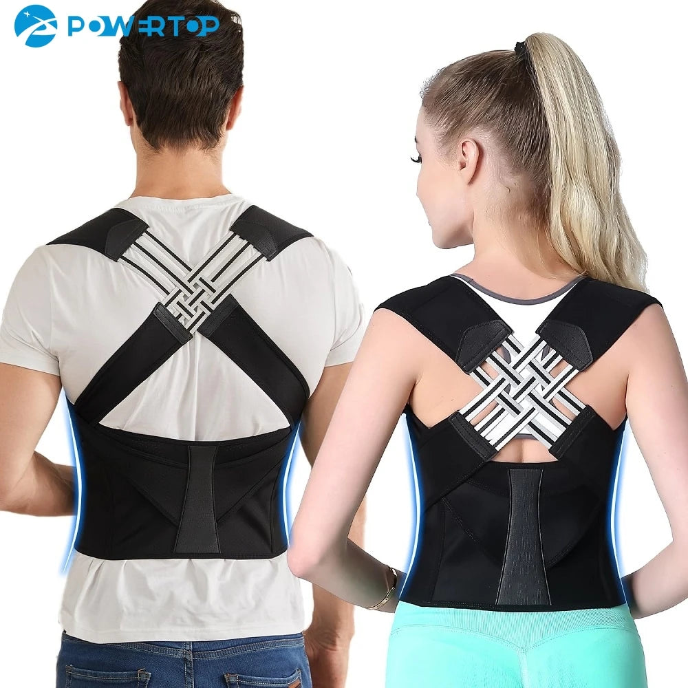 Back Brace Posture Corrector for Women & Men – Adjustable Shoulder & Waist Support