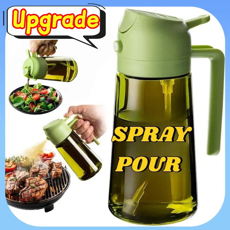 Oil Spray & Pour Bottle – Refillable Kitchen Oil Sprayer for Cooking, BBQ & Air Fryer