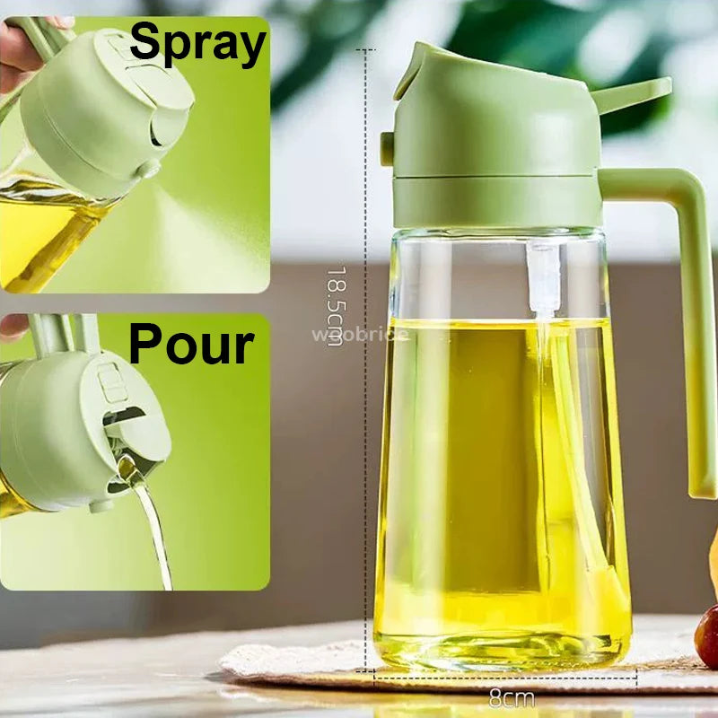 Oil Spray & Pour Bottle – Refillable Kitchen Oil Sprayer for Cooking, BBQ & Air Fryer