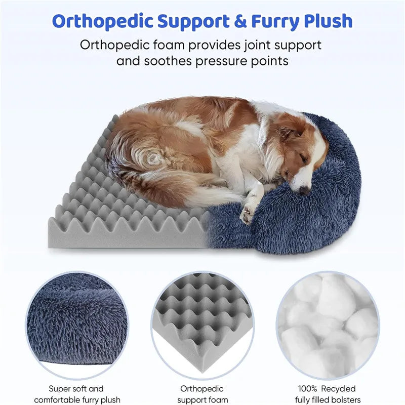 Plush Dog Bed with Removable Cover – 4 Sizes & 20 Colours