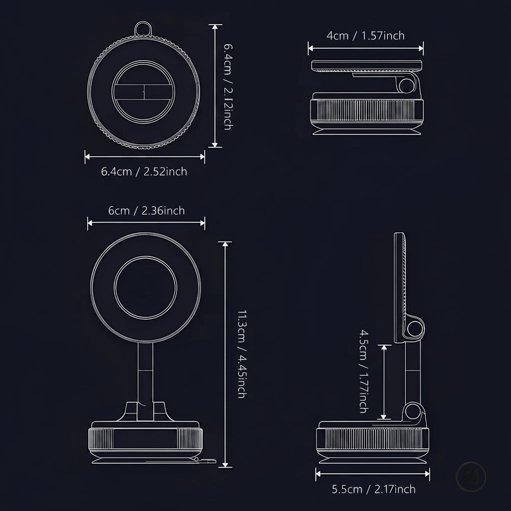 360° Magnetic Car Phone Holder – Universal Suction Mount