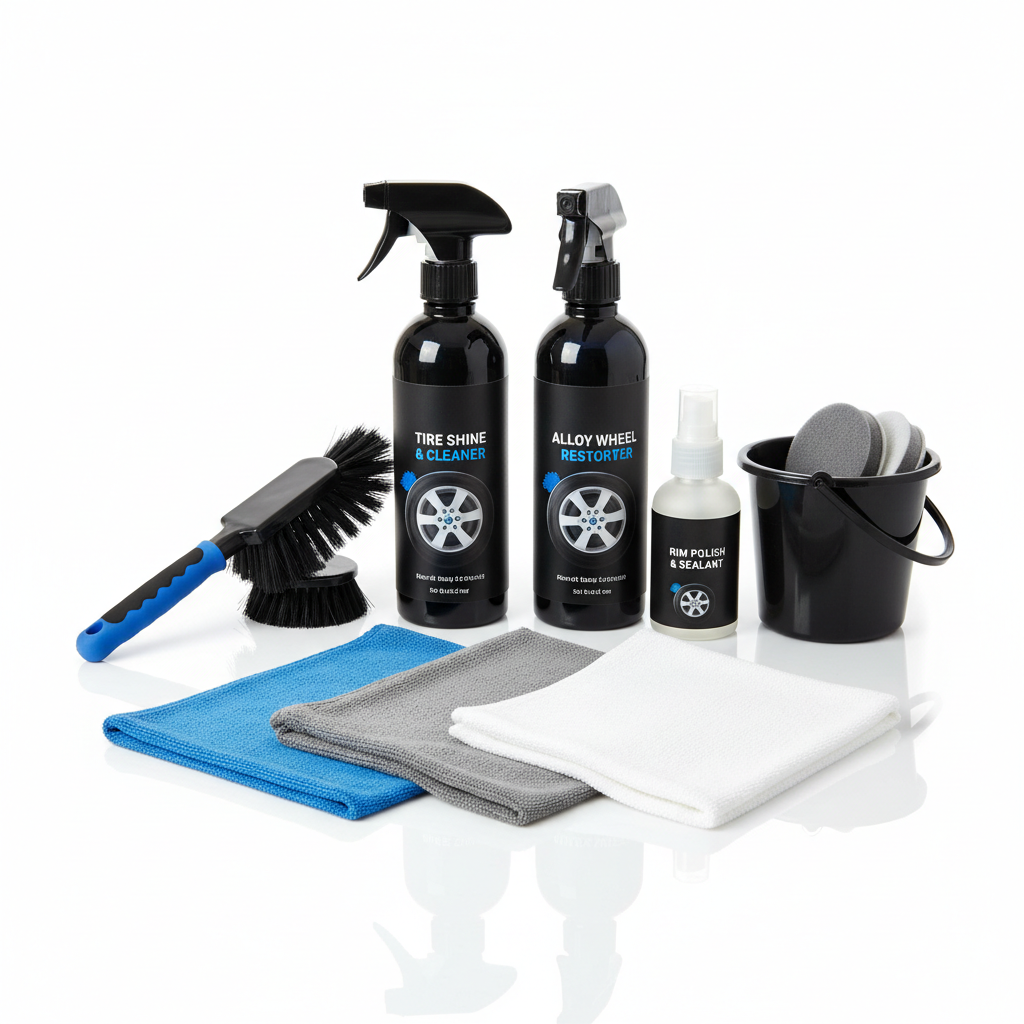Car Wheel & Tire Cleaner Kit – Non-Acid Rim Polish & Restoration Spray